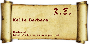 Kelle Barbara névjegykártya